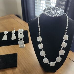 Elegant Silver & Gray Jewelry Set